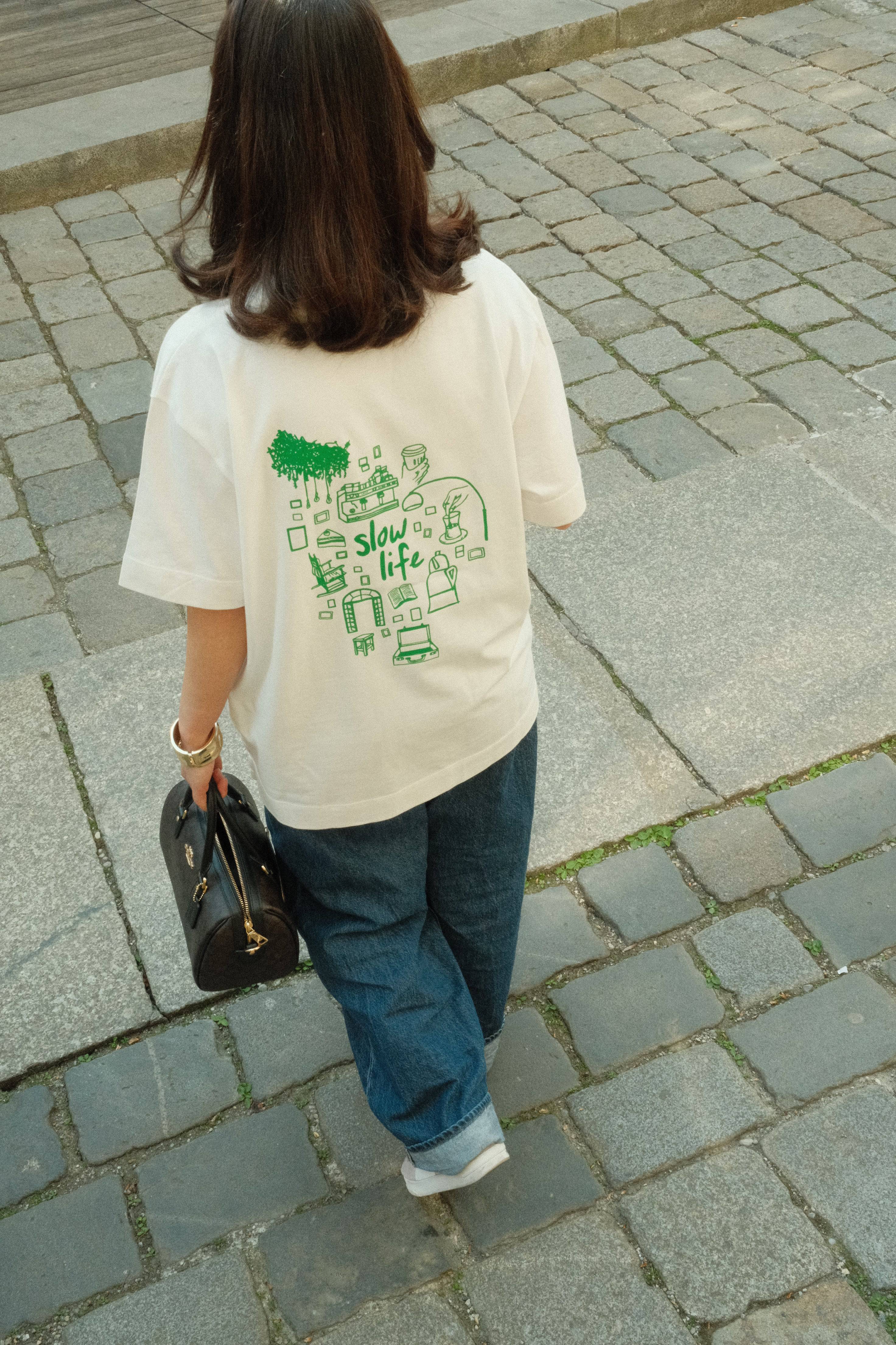 "SLOW LIFE" T-Shirt unisex oversized - DEDE loves NENE
